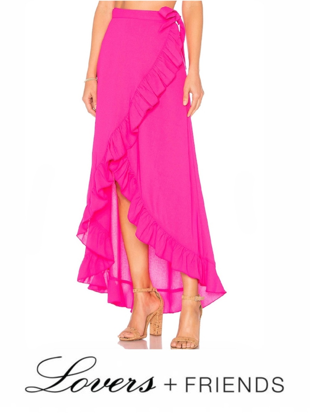 LOVERS + FRIENDS Waves For Days Wrap Skirt in Zinnia